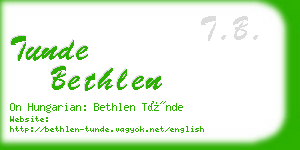 tunde bethlen business card